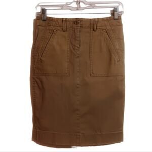 J.Crew cotton cargo skirt sz 00 City Fit tan preppy fall autumn